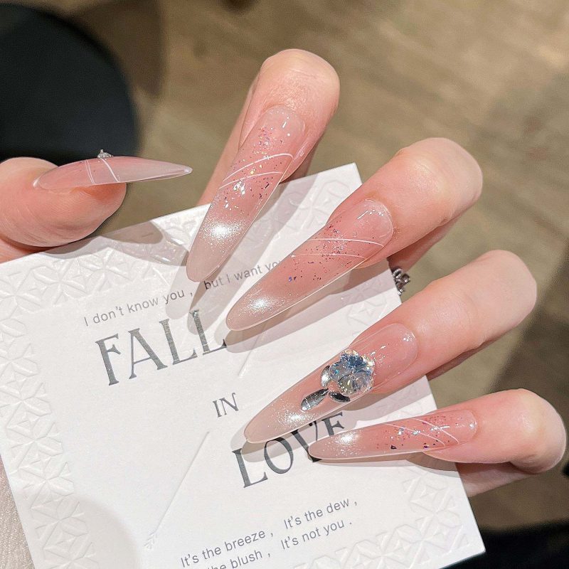 Nude Pink Cat Eye Press On Nails