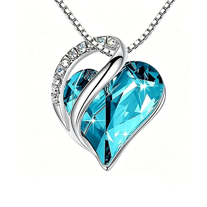 Made in Panda 10-Color Heart Crystal Pendant Necklace