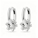 Crystal Star Silver Hoops