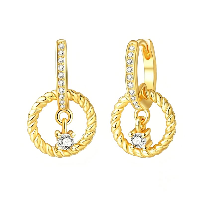 Twisted Circle Drop Earrings