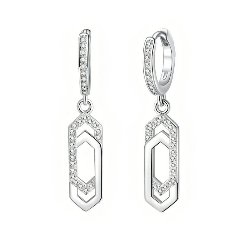 Geometric Crystal Drop Earrings