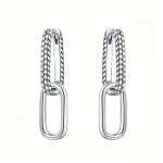 Chain Link Silver Drop Earrings