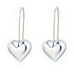 Silver Heart Drop Earrings