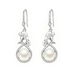 Classic Pearl Drop Earrings, Gold & Silver Plated