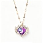 Winged Ocean Heart Pendant Necklace