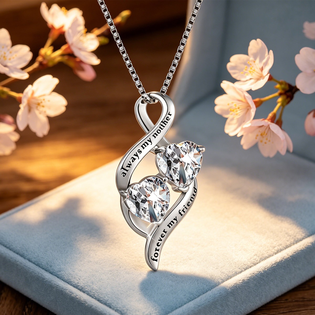 925-sterling-silver-infinity-heart-pendant-necklace-with-cub-1 925 Sterling Silver Infinity Heart Pendant Necklace with Cubic Zirconia