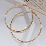 Gold Hoop Earrings 7cm - Image 1 - MadeInPanda