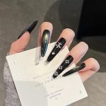 MadeInPanda Black Nude Silver Rhinestone Stiletto Press On Nails - premium press on nails