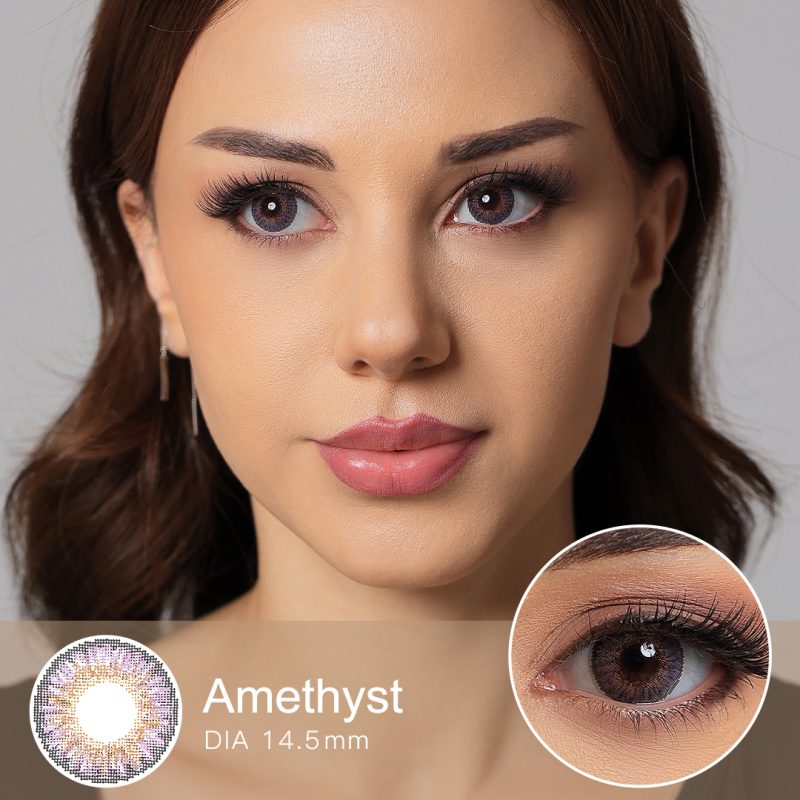 MadeInPanda Pure Hazel Brown Contact Lenses - Natural 3-TONE Color Contacts for Women