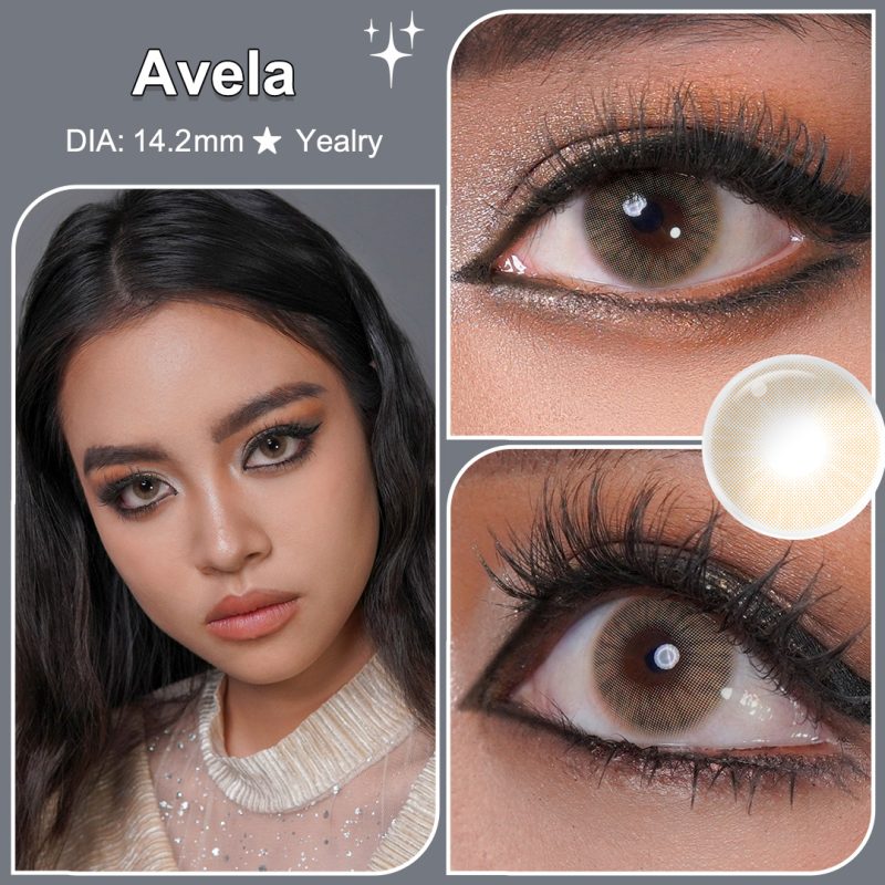 MadeInPanda Honey Brown Colored Contact Lenses - Natural Warm Brown Eye Lenses