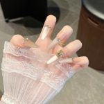 MadeInPanda Nude White French Tip Press On Nails - premium press on nails