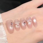 MadeInPanda Nude Pink Cat Eye Press On Nails - premium press on nails