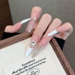 MadeInPanda Clear Nude White French Tip Press On Nails - premium press on nails