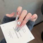MadeInPanda Nude to Grey-Blue Gradient Press On Nails - premium press on nails
