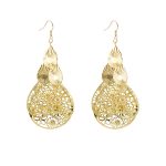 Layered Metal Earrings - E1457-3 Drop Gold - MadeInPanda