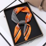 AISu 波浪马 Silk Square Scarf - 70cm Chiffon Printed Pattern - Summer Fashion Bandana Neck Scarf - 1 Piece - MadeInPanda