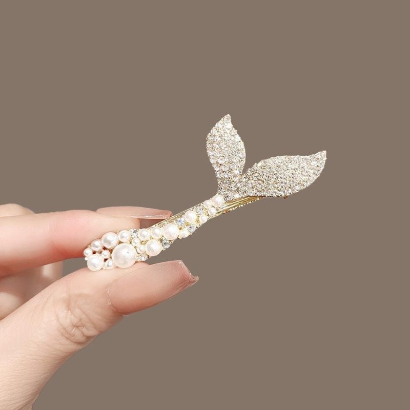 Crystal Double Cat Eye Gold Hair Clip - MadeInPanda