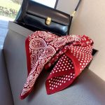 AISu 红色 Silk Square Scarf - 70cm Chiffon Printed Pattern - Summer Fashion Bandana Neck Scarf - 1 Piece - MadeInPanda