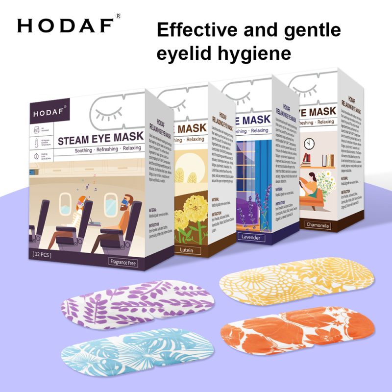 HODAF Steam Eye Mask - Self-Heating Warm Eye Compress for Relaxation (12 Patches/Box) - Image 1 - MadeInPanda