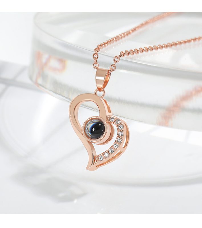 Love projection heart necklace main view MadeInPanda