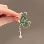 Tassel Green Butterfly Brooch MadeInPanda