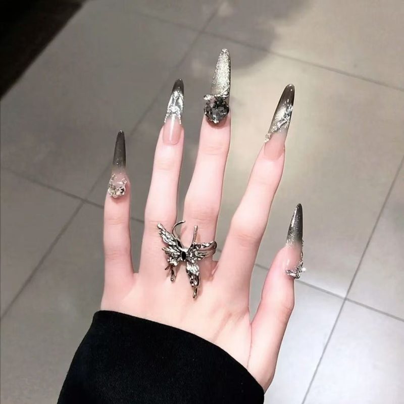 SG722 Green Cat Eye Press-On Nails