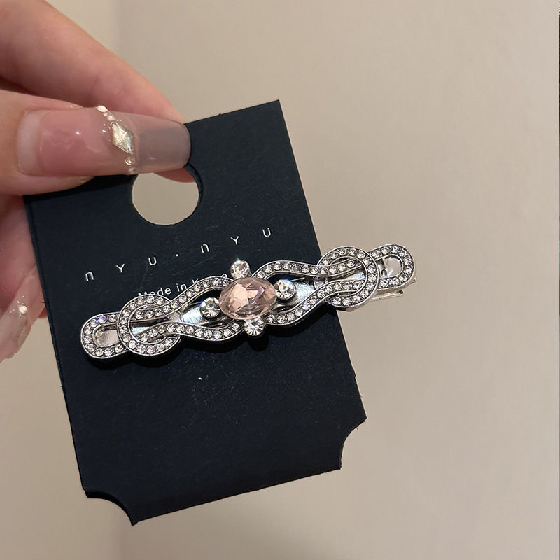 Diamond Cat Eye Bow Gold Hair Clip - MadeInPanda