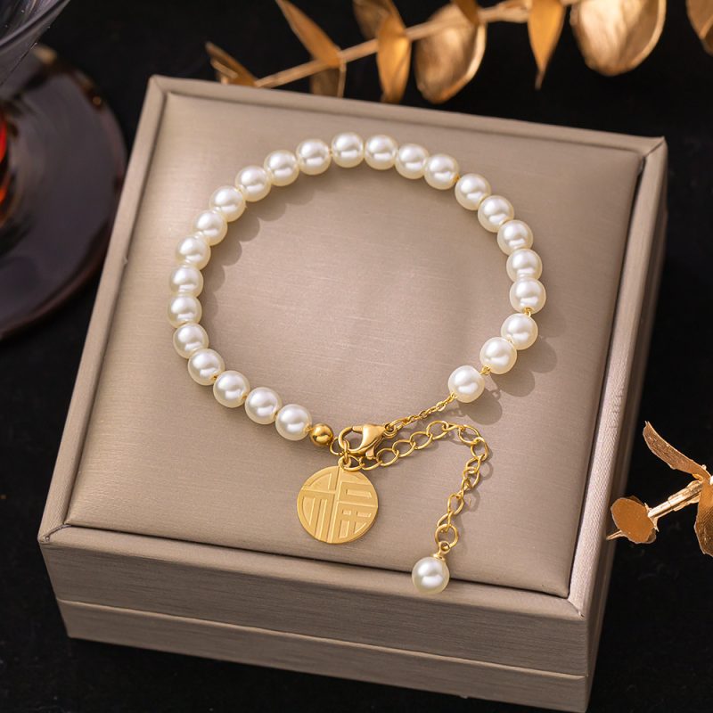 Titanium Steel Bracelet - Beaded Double Layer 578 - MadeInPanda