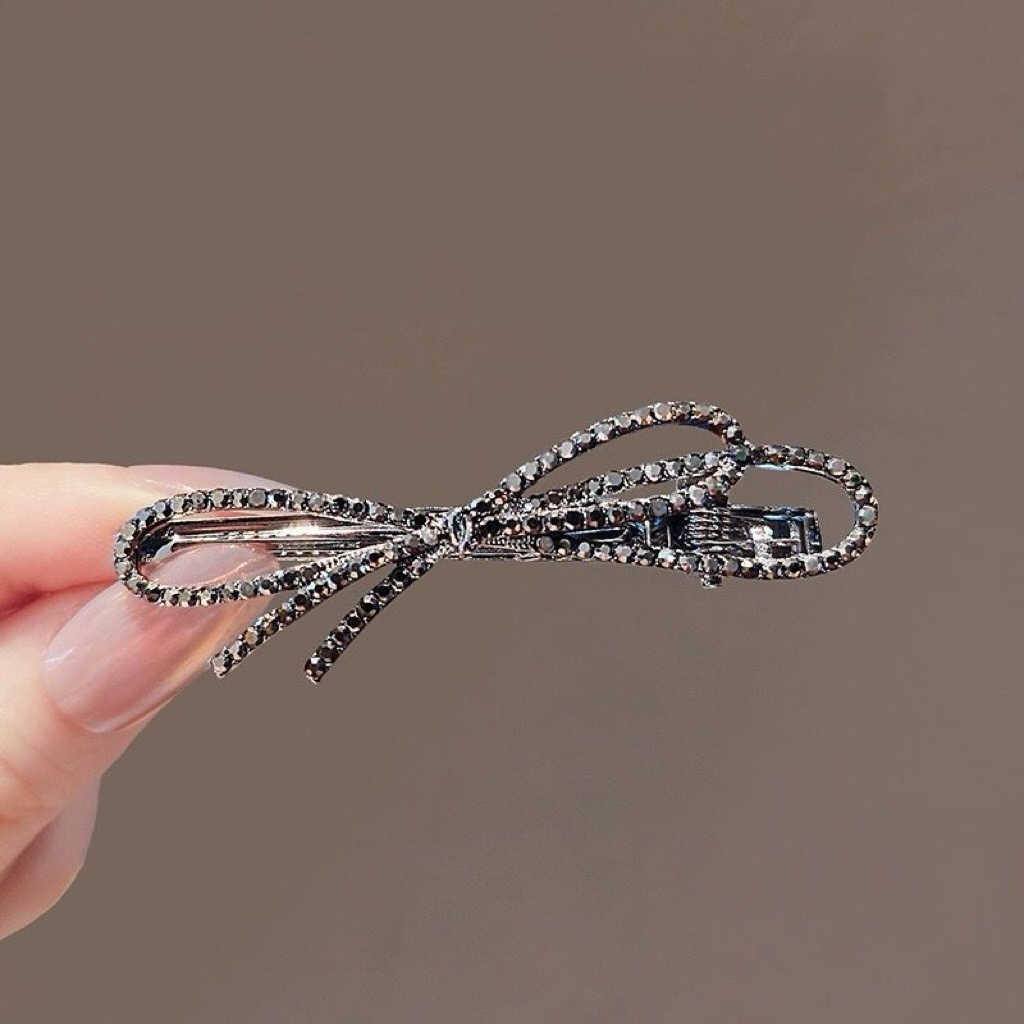 Rhinestone Double Bow Duckbill Clip 双层蝴蝶结#24
