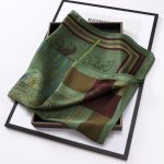 AISu 墨绿马 Silk Square Scarf - 70cm Chiffon Printed Pattern - Summer Fashion Bandana Neck Scarf - 1 Piece - MadeInPanda