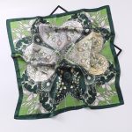 AISu 爱心绿 Silk Square Scarf - 70cm Chiffon Printed Pattern - Summer Fashion Bandana Neck Scarf - 1 Piece - MadeInPanda