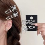 Black Grey Crystal Butterfly Hair Clip - MadeInPanda