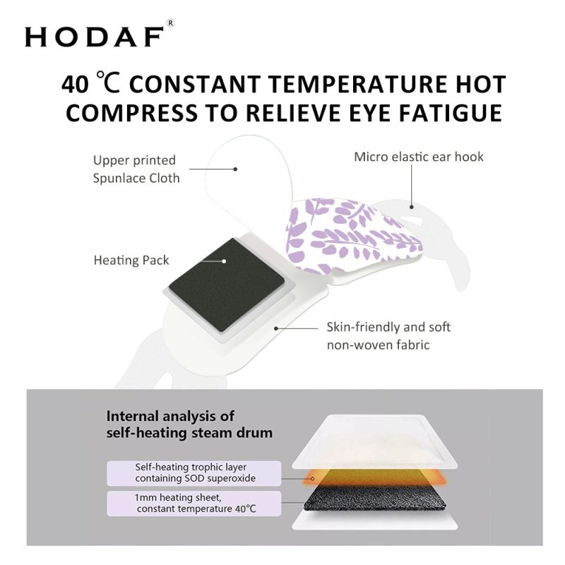HODAF Steam Eye Mask - Self-Heating Warm Eye Compress for Relaxation (12 Patches/Box) - Image 2 - MadeInPanda