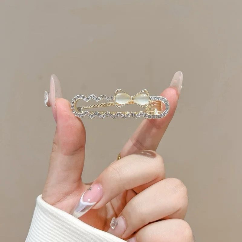 闪钻猫眼蝴蝶结金色