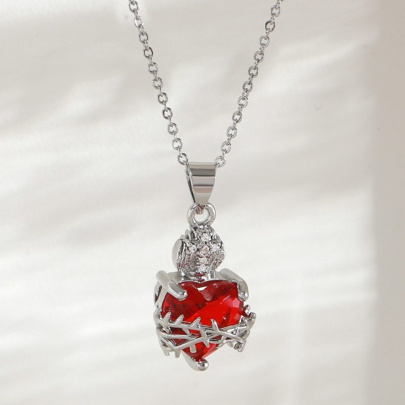 Love Hand Heart Pendant Necklace - Gold by MadeInPanda