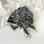 AISu 腰果 Silk Square Scarf - 70cm Chiffon Printed Pattern - Summer Fashion Bandana Neck Scarf - 1 Piece - MadeInPanda