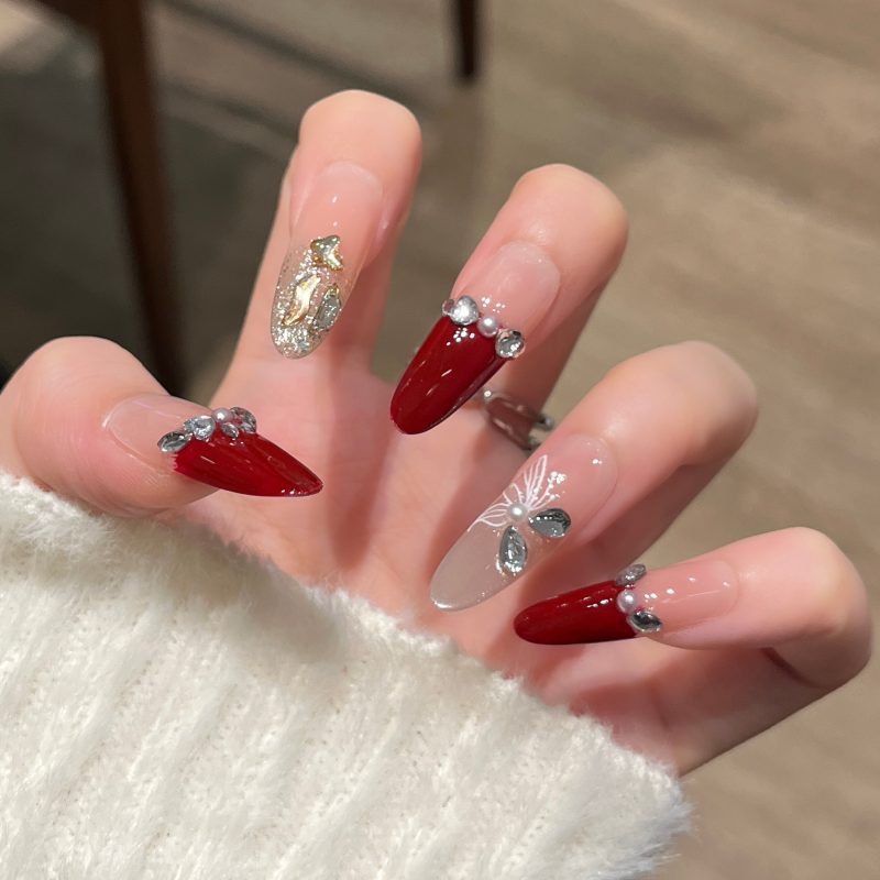 SG663 French Silver Tip Press-On Nails