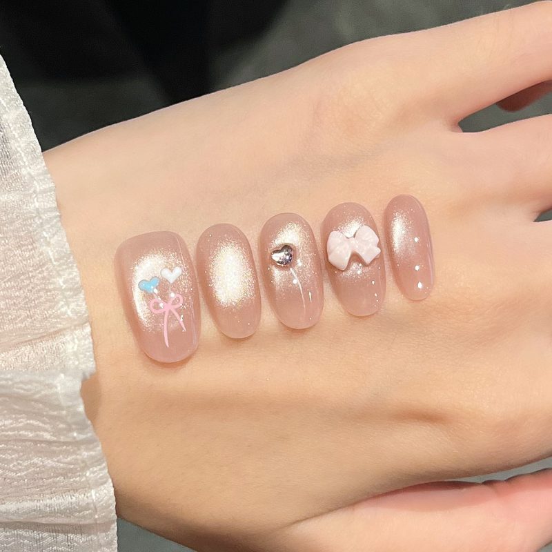 SG704 Pearl Blue Press-On Nails