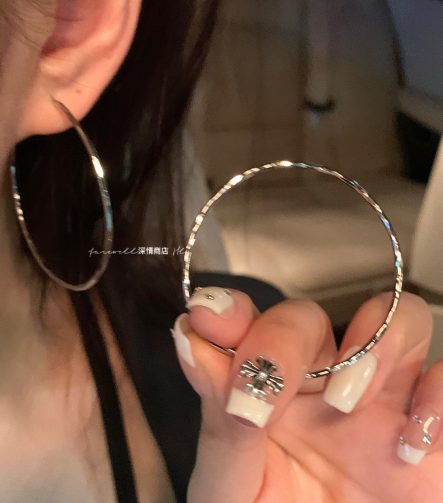 5cm Hoop Earrings - Silver