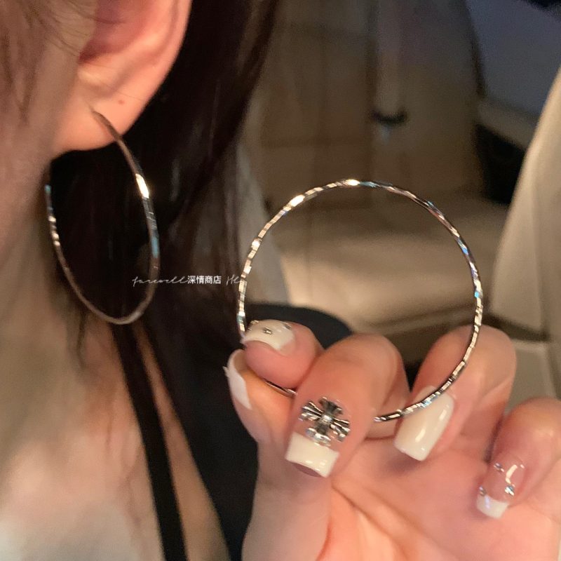 5cm Hoop Earrings - Silver