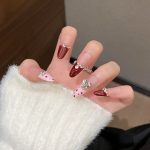 SG577 Coffee Brown Press-On Nails (With Toolkit) - MadeInPanda