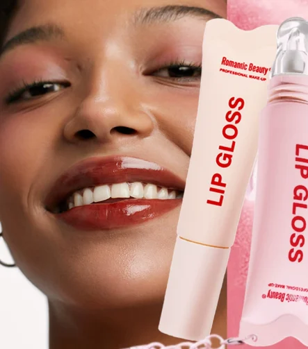 Tinted Lip Gloss with Chain - Different Angle
