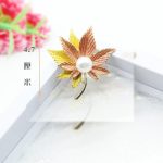 Maple Leaf Brooch Yellow MadeInPanda