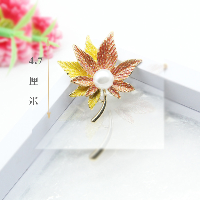 Maple Leaf Brooch Yellow MadeInPanda