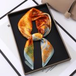 AISu 白桦树 Silk Square Scarf - 70cm Chiffon Printed Pattern - Summer Fashion Bandana Neck Scarf - 1 Piece - MadeInPanda