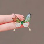 Crystal Green Butterfly Brooch MadeInPanda