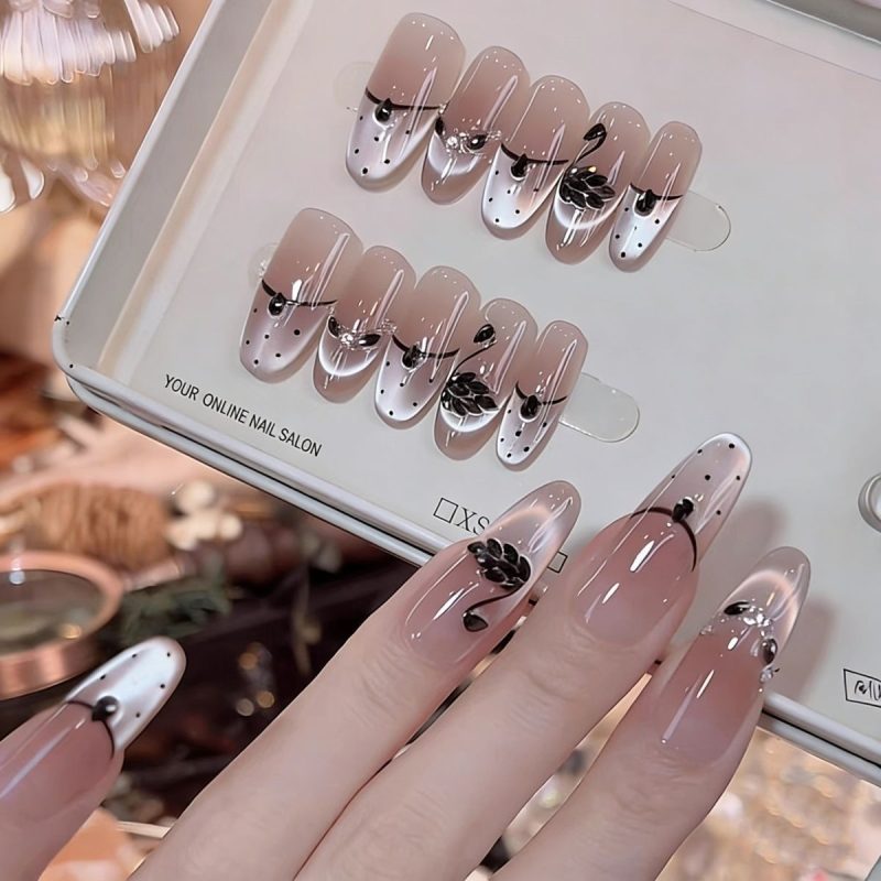 SG671 Floral Lavender Press-On Nails