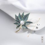 Maple Leaf Brooch Teal MadeInPanda