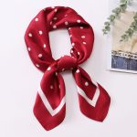 AISu 红色 Silk Square Scarf - 70cm Chiffon Printed Pattern - Summer Fashion Bandana Neck Scarf - 1 Piece - MadeInPanda