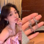 Zircon Butterfly Earrings - Silver